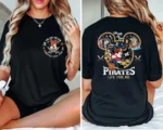 Disney Mickey Mouse Pirate Print T-shirt Boys and Girls Casual Fashion Short Sleeve Family Parent-Child Tops Men and Women - Image 2