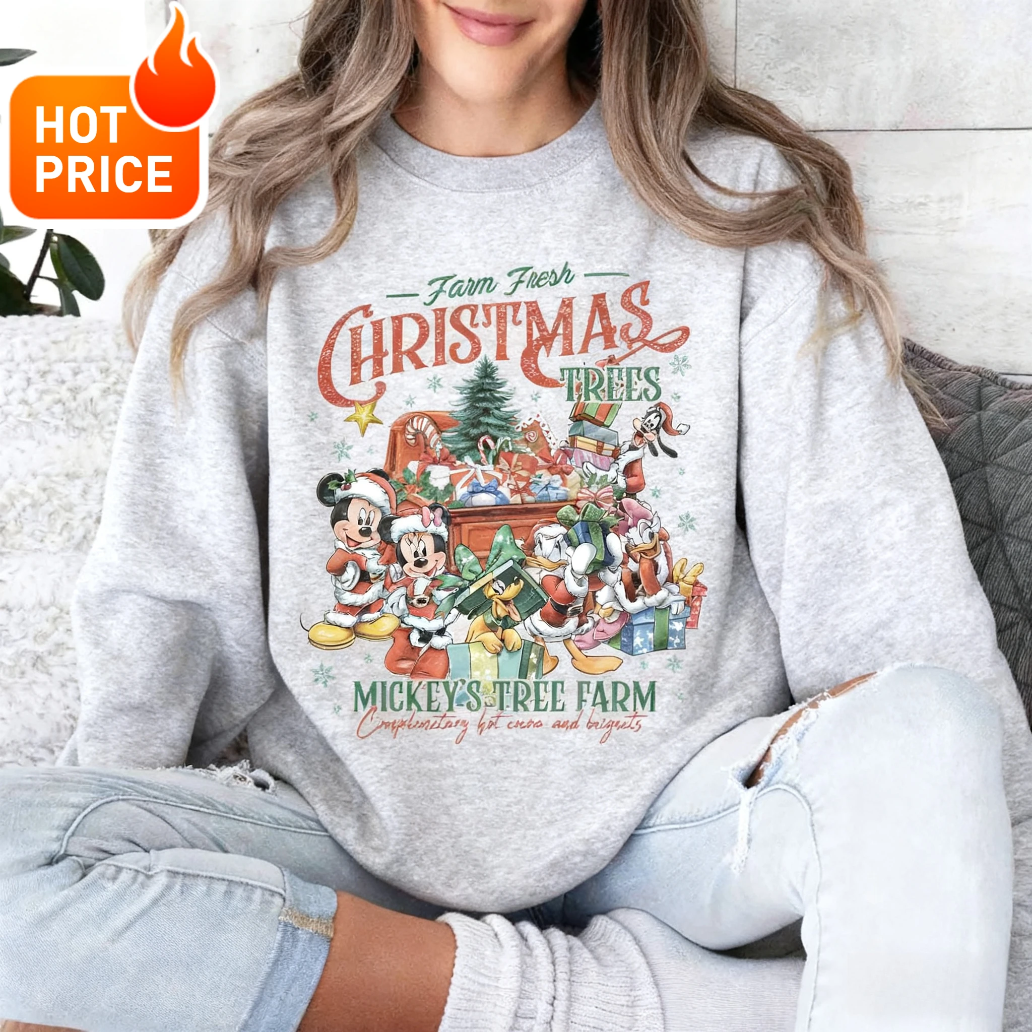 kf-S9ce6d35998f34fd6919a0bb4c4058030T Christmas Mickey Mouse Disney New Vintage Crew Neck Sweater Boy Girl Family Oversized Men Women Loose Long Sleeve Hoodie Top Y2k - Image 1