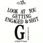 Look At You Getting Engaged & Sh*t Banner Bride To Be Decoration Newly Engaged Gift for Bride Engagement Wedding Brial Shower - Image 2