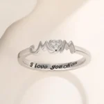 Huitan Chic Caved Mom Women Rings Silver Color Luxury Fashion Mother Jewelry Wedding Anniversary Gift Love Finger Accessories - Image 5