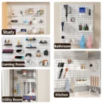 Decorative Home Pegboard – Wall-Mounted Display Shelf for Living Room & Study, Organizes Household Items & Electronics - Image 4