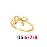 Dainty Gold Plated Bow Rings for Women Mother Daughter Friendship Ribbon Knot Ring Aesthetic Bowknot Wedding Bands Jewelry Gift - Image 6