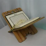 AT43-Wooden Quran Holder Elegant Design With Hollow Out Flower For Desk Organization Storage Space - Image 2