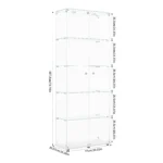 Comanlai 5 Layer Glass Display Cabinet with LED Lights and 2 Doors Column-shaped Display Cabinet for Living Room Display Stands - Image 3