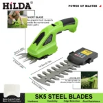 HILDA 2-in-1 Handheld Hedge Trimmer Electric Grass Trimmer Lightweight Shrub Trimmer Green Garden Bush Trimmer Cordless - Image 3