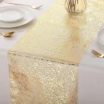 30x500cm Gold Table Runner Metallic Glitter Table Cloths Runner Metallic Roll Rectangle for Birthday Wedding Home Table Decor - Image 2