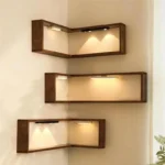 VOFUN-Smart Corner Shelves Lighting, Set Of 3 Floating Storage Shelves, Display Rack, Space-Saving Design - Image 3