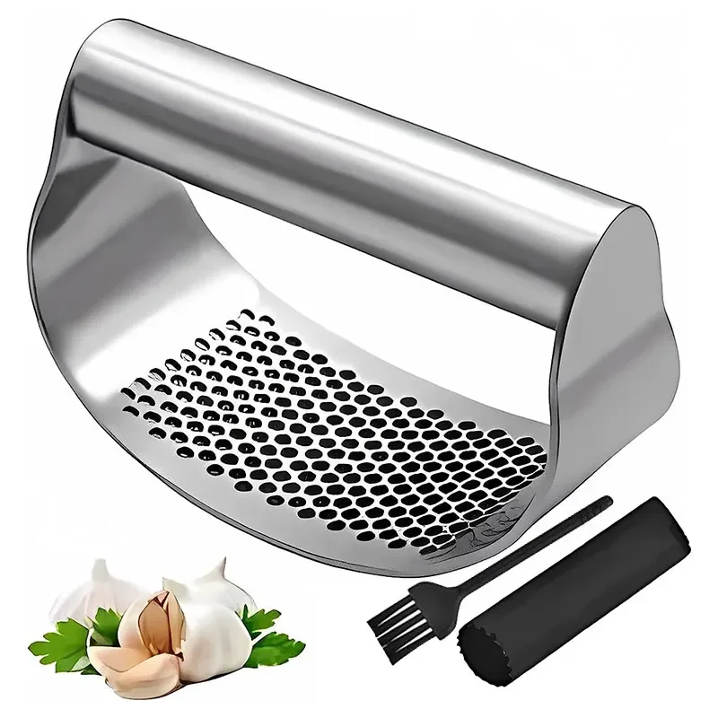 kf-Sb11e78f71df14a898997854a1c5e9e72J Upgraded Stainless Steel Garlic Press Squeezer Manual Garlic Ginger Rocker Crusher Garlic Cutting Mince Tools Kitchen Gadgets - Image 1