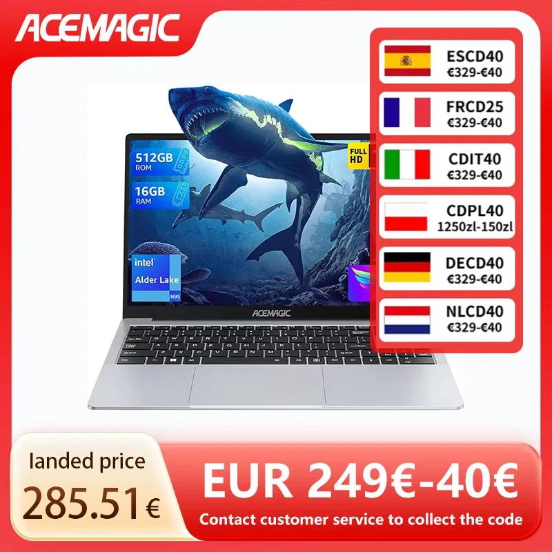 kf-Sb6017a5d85f64110af61816d791862d3I ACEMAGIC Laptop 15.6'' FHD Intel Alder Lake N97 up to 3.6GHz 16GB DDR4 512GB SSD with Windows 11 Laptop Gaming Office Computer - Image 1