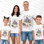 2025 Disney Trip Mickey and Friends T-shirt Dad And Mom Kids Cotton Short Sleeve Family Outfits Casual Top Parent child Tshirt