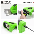 HILDA 2-in-1 Handheld Hedge Trimmer Electric Grass Trimmer Lightweight Shrub Trimmer Green Garden Bush Trimmer Cordless - Image 4