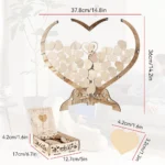 Wedding Guest Book Wooden Drop Heart Message Book Sign in Table Photo Frame Birthday Valentine's Day Wedding Party Decoration - Image 4
