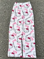 Sanrio Hello Kitty Pajama Pants Y2K Cartoon Cute Loose Casual Pants Family Clothing Couple Pants Girls' Gift - Image 2