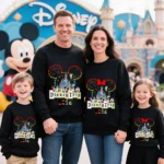 2026 Disney Trip Mickey and Friends Print Cotton Sweatshirt Family Matching Outfits for Parents and Kids Crewneck Pullover