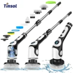 TINSOL 11-in-1 Multifunctional Electric Cleaning Brush Voice Rechargeable Smart Rotary Cleaning Brush Kitchen Cleaning Brush