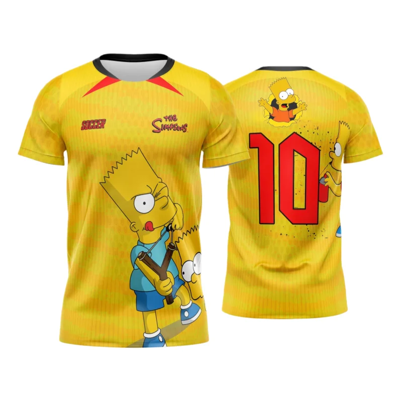 kf-Scc9288df20904eb899cdd31f5471506fZ Disney The Simpsons Soccer Jersey Bart Simpson Adult Kids T-Shirts Family Matching Outfits Quick-dry Comfy Athleisure Plus Size - Image 1