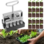3/4inch Handheld Seedling Soil Blocker Soil Block Maker Stainless Steel Seedling Nursery Tool Durable Soils Blocking Sowing Tool