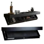Wooden Magic Flap Shelf with Secret Compartment Concealed Floating Shelf Wall-Mounted Storage Rack for Book Wine Plants Disc - Image 2