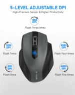 E-YOOSO 2.4G Wireless Mouse Portable Ergonomic Mouse Supports Power-saving Mode and Low Battery Reminder ,for Computer PC Laptop - Image 3