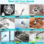 TINSOL 11-in-1 Multifunctional Electric Cleaning Brush Voice Rechargeable Smart Rotary Cleaning Brush Kitchen Cleaning Brush - Image 6