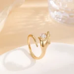 Adjustable Open Hug Ring, Love Romantic Hug Open, Anniversary Jewelry Gift, Unisex, Can be used as a gift for family and friends - Image 4