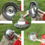 6 Inch Steel Wire Wheel Brush Disc Weed Brush Cutter Head Garden Weed Brush Lawn Mower Universal Grass Trimmer Heads Cutter Tool - Image 5