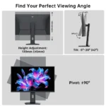 (H27T22 Upgraded Version) KTC H27T7P-2 Gaming Monitor 27“ 2560×1440 QHD 210Hz Lifting Base Fast IPS Gaming Panel & 2K Resolutio - Image 6