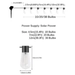 Solar String Lights Outdoor Garland Christmas LED Globe Bulbs Solar Fairy Lamps For Camping Garden Party Terrace Decoration - Image 2