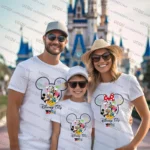 Disney Trip 2026 Mickey And Minne Graphic Print Cotton T-shirt Summer Breathable Family Tees Clothing Harajuku Parent Child Tees