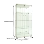 Comanlai Standing Glass Display Cabinet,4-Layer Decorative Shelves,LED Lighting,Display Stands with 2 Doors,for Living Room - Image 4