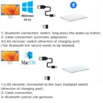 Bluetooth Wireless Trackpad Touchpad Mouse Multi-Function Gestures Wired Trackpad for Windows Macos/Laptop/PC - Image 2