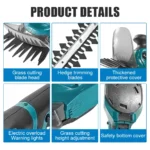 Kamolee 2 IN 1 Electric Hedge Trimmer 20000RPM Cordless Garden Shrub Weeding Pruning Household Lawn Mower For 18v/21V Battery - Image 5