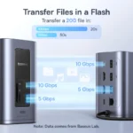 Baseus 12-in-1 USB C HUB to HDMI 4K@60Hz Dual Display USB 3.2 Adapter with RJ45 SD TF PD 100W Docking Station for Window Mac Hub - Image 3
