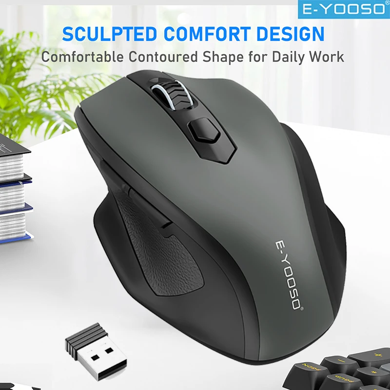 kf-Sf9b7dd12bc9647c59deb7e7e3830a72eh E-YOOSO 2.4G Wireless Mouse Portable Ergonomic Mouse Supports Power-saving Mode and Low Battery Reminder ,for Computer PC Laptop - Image 1