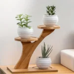 Mini Plant Stands for Window Sill & Desk, Small Indoor Decorative Shelves - Lightweight Space-Saving 3 Tier Home Office Decor - Image 2