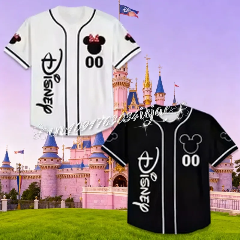 kf-Sfd718644881848b9ac8922108ee189abu 2026 Disney Mickey Minnie Mouse Printed Baseball Shirt Children Youth Adult Personalized Family Parent-Child Disneyland T-Shirt - Image 1