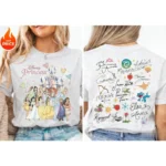 Disney Princess Boy Girl 2026 New Summer T-shirt Family Parent-child Wear Oversized Casual Men Women Short Sleeve Tee Top Y2k - Image 3