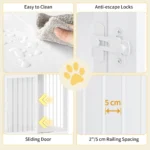1 White Dog Cage Furniture,2 Doors, Modern Dog Cage Indoor for Small/Medium/Large Dogs, Side Table, Dog Box for Home - Image 4