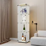 Comanlai 4-tier LED Glass display cabinet,Single/double door,Room Decor,storage shelf/display stand for collectibles,treasures - Image 5