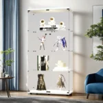 Comanlai 4-tier LED Glass display cabinet,Single/double door,Room Decor,storage shelf/display stand for collectibles,treasures - Image 6