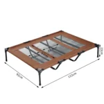 PawHut Cama Elevada Perros Transpirable Interiores Exteriores 122x92x23 cm Café - Image 6