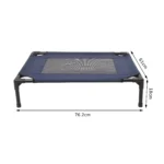 PawHut Cama Elevada Perros con Malla Transpirable Tela Oxford 76x61x18 cm Azul - Image 6