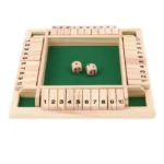 Deluxe Four Sided 10 Numbers Shut The Box Board Game Set Dice Party Club Drinking Games for Adults Families