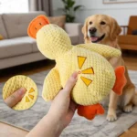 Dog sleeping with a hug duck puppy plush toys to relieve boredom of little yellow duck pet interactive plush doll pet supplies - Image 2