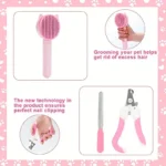 8Pcs Pet Grooming Kit - Nail Clipper Trimmer with Flea Comb & Detangling Brush Set for Dogs Cats, Grooming Tools - Image 5