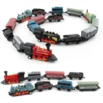 Mini Alloy Retro Steam Train Toy Kit Die-Cast Pull Back Simulation Steam Train Model Toys for 3-6 Years Old Kids Boys and Girls - Image 2