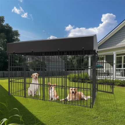 Heavy Duty Dog Kennel Welded Metal Playpen 64.9” Large Animal Cage for Outdoor And Indoor Use Pet Safety Barrier