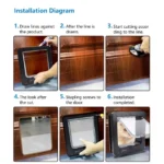 Smart Cat Door Smart Automatic Sensor Cat Flap Pet Gate Collar Activated Dog Cat Entry with Remote Control Automatic Pet Door - Image 6