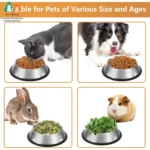 ATUBAN Stainless Steel Dog Bowl,Metal Cat Bowls for Food & Water, Non-Slip Pet Feeding Dish Bowl Rubber Base for Cats Puppy Dogs - Image 6
