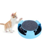 Catch Mouse Motion Cat Interactive Fun Puzzle Rotating Cat Mouse Toys with Scratching Pad for Cats Kittens Cats - Image 2